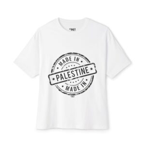 ASLI Made in Palestine Stamp Unisex Oversized Boxy Tee - Made in Palestine | Casual Wear, Gift for Travelers, Souvenir Clothing, Comfortable Fashion