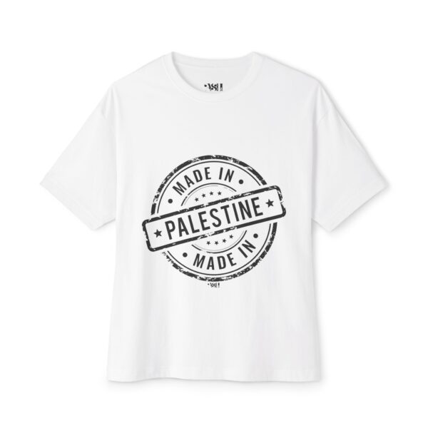 ASLI Made in Palestine Stamp Unisex Oversized Boxy Tee - Made in Palestine | Casual Wear, Gift for Travelers, Souvenir Clothing, Comfortable Fashion