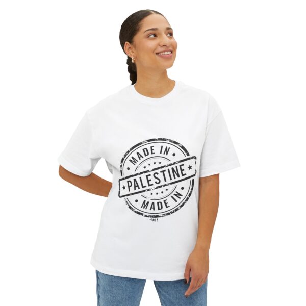 ASLI Made in Palestine Stamp Unisex Oversized Boxy Tee - Made in Palestine | Casual Wear, Gift for Travelers, Souvenir Clothing, Comfortable Fashion - Image 3
